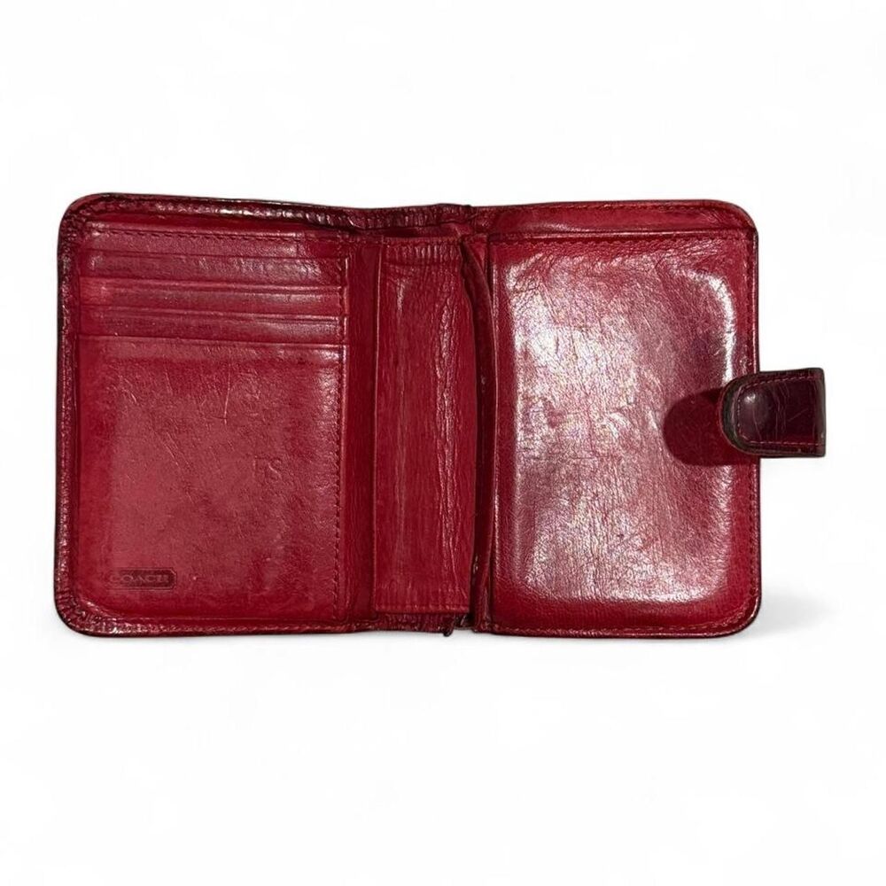 Coach Vintage Red Leather Kiss-Lock Wallet